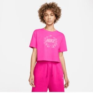 Nike Sportswear Women's Short-Sleeve Cropped Printed T-Shirt Pink DV9576-621